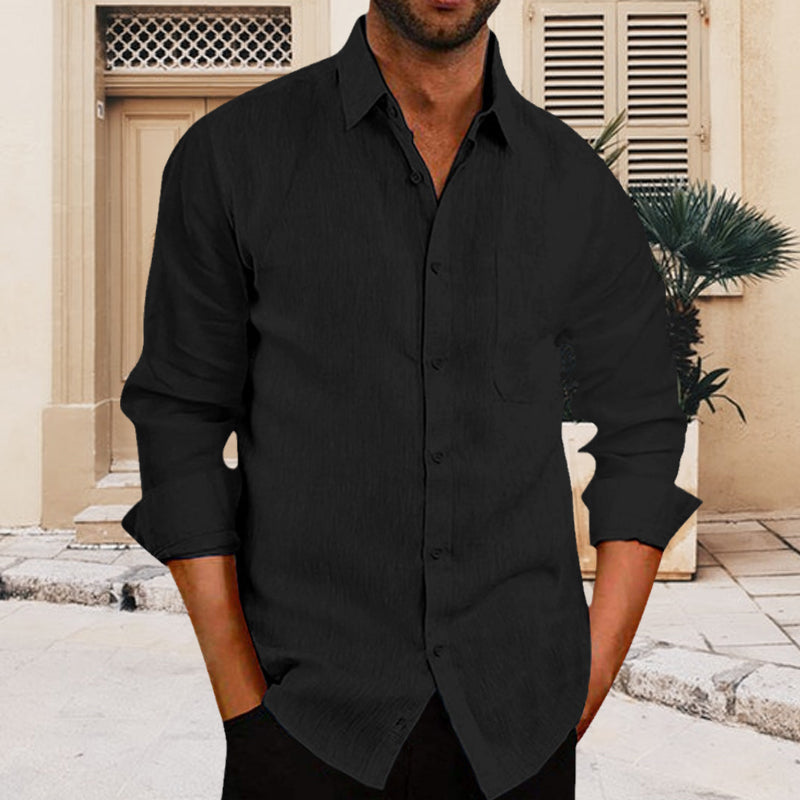 Herenhemd in effen kleur