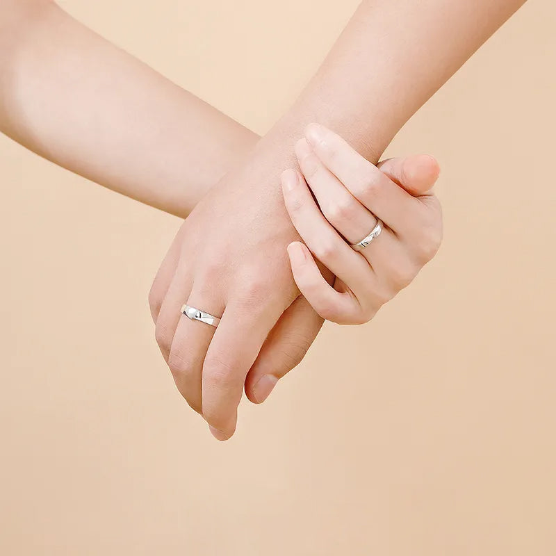 One Kiss Sterling Silver Couple Rings Valentijnsdag Cadeau gids