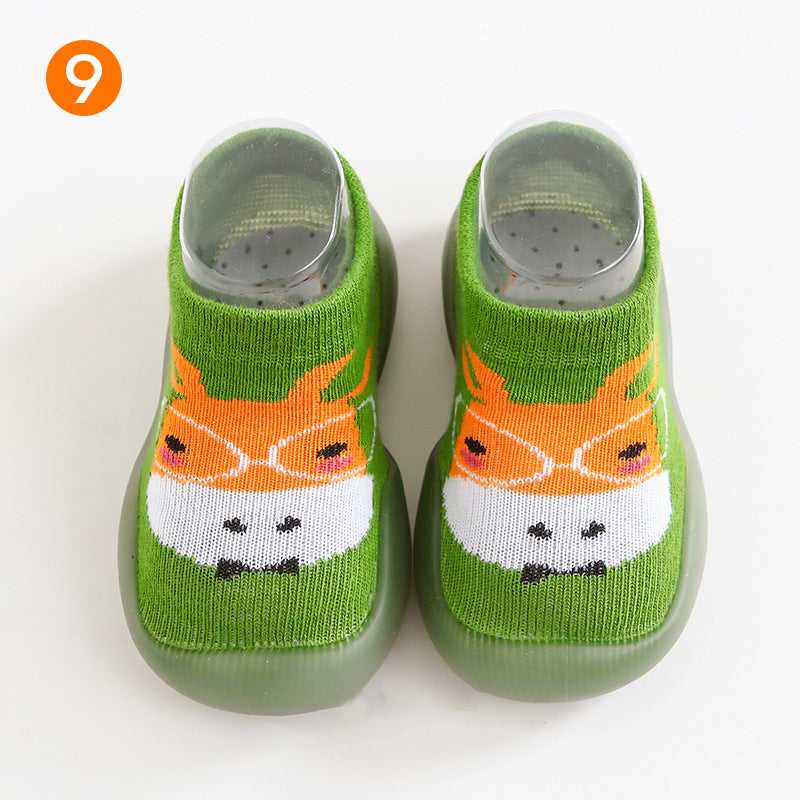 Antislip babyslofjes met dierenpatroon