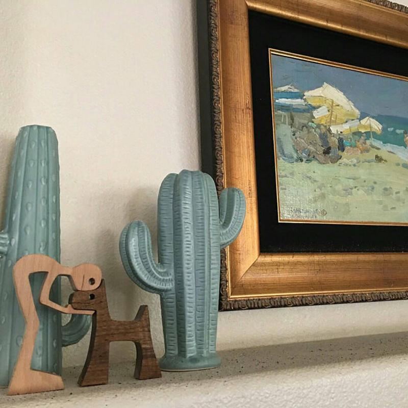 Dierenliefhebber - Tafelornamenten met houten sculptuur