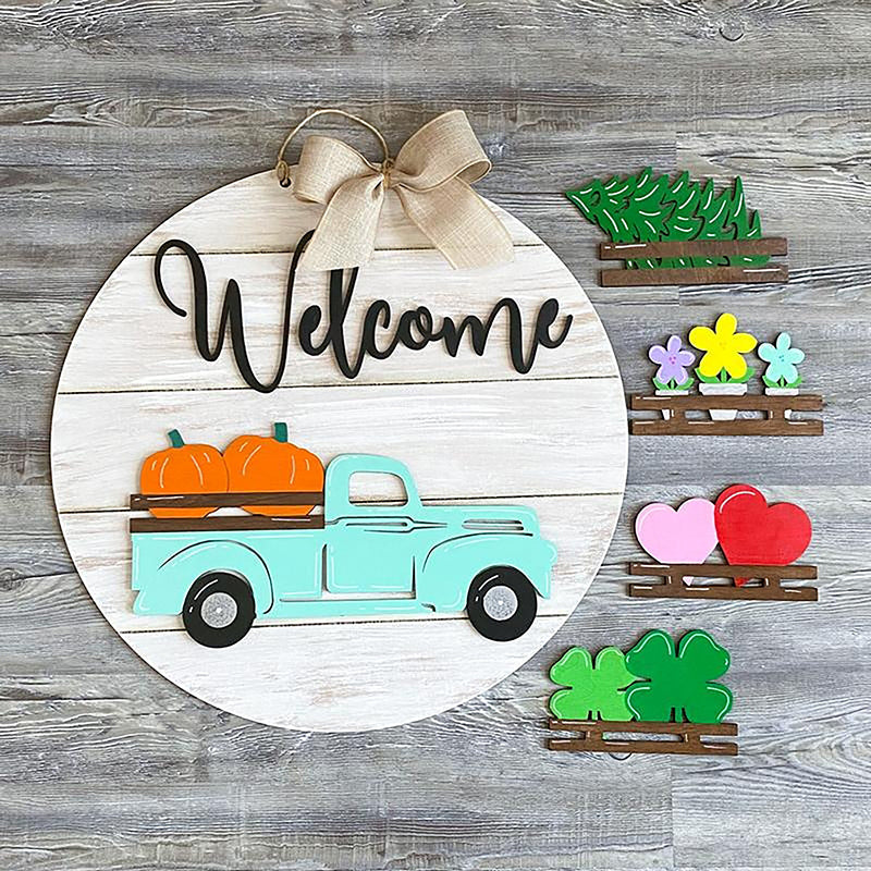 Verwisselbaar vintage welkomst bord