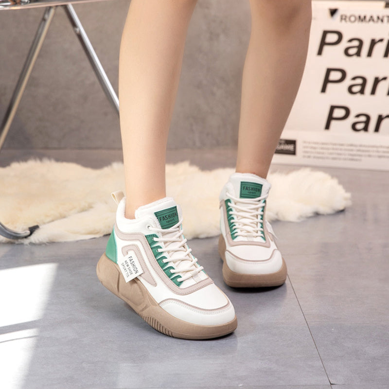 Hoge Dames Fleeceschoenen met Dikke Zolen