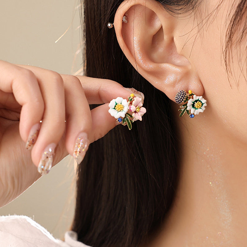 Daisy Flower asymmetrische oorbellen