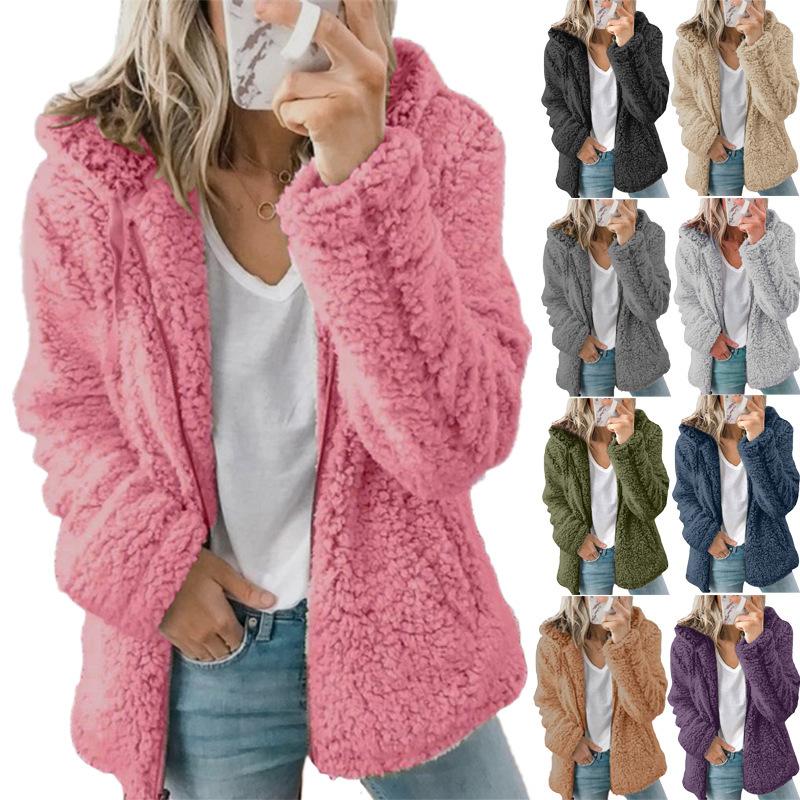Capuchon polar fleece jas met rits