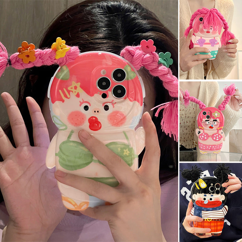 Grappige vlecht badpak telefoonhoesje