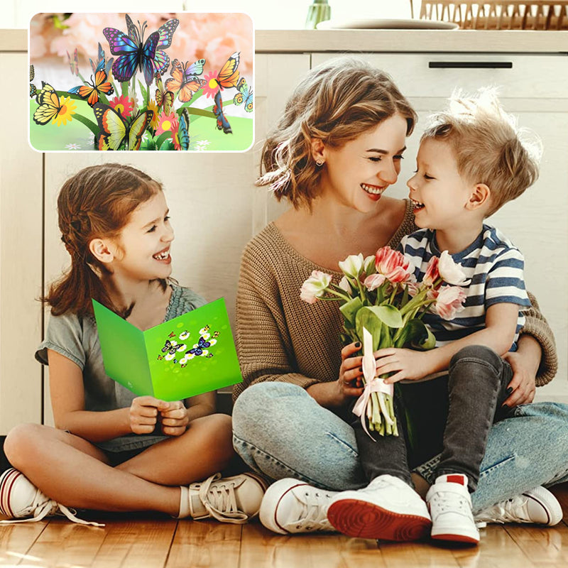 Pop-upkaart met kleurrijke vlinders