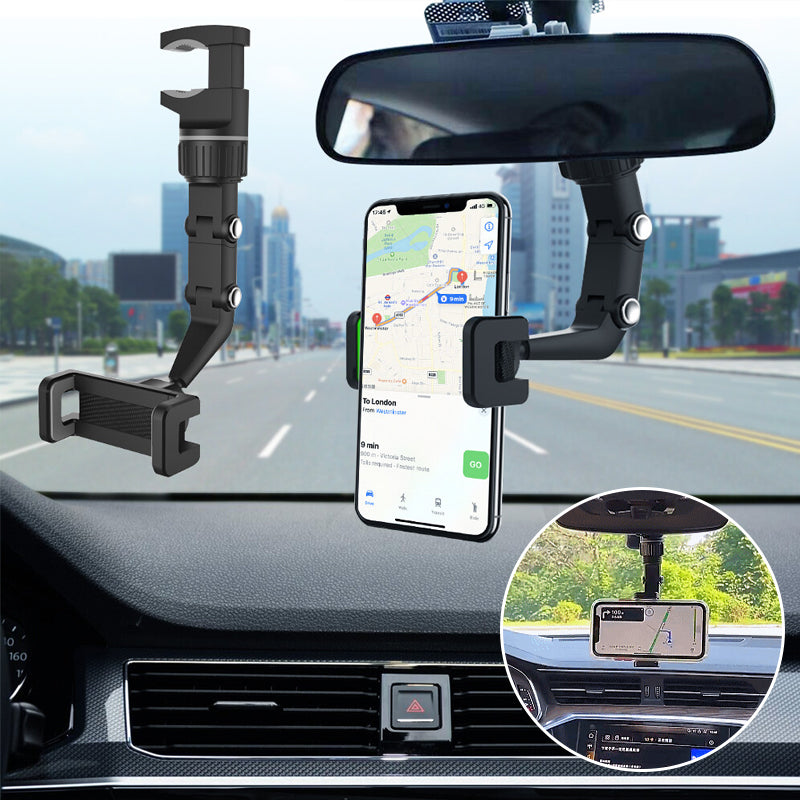 Multifunctionele achteruitkijkspiegel telefoonhouder