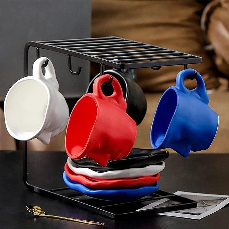 Metalen aanraken gezicht creatieve keramische kus koffiemok