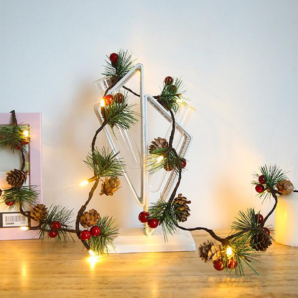 Kerstmis Dennenappel & Moerbei Decoratieve String Light