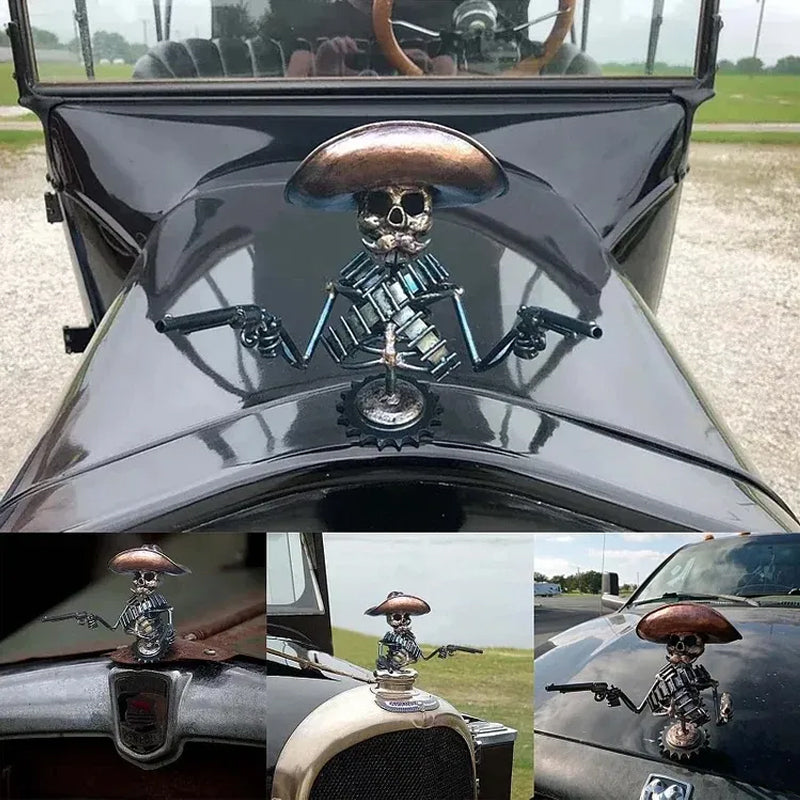 Cowboy Schedel Gunslinger Hood Ornament