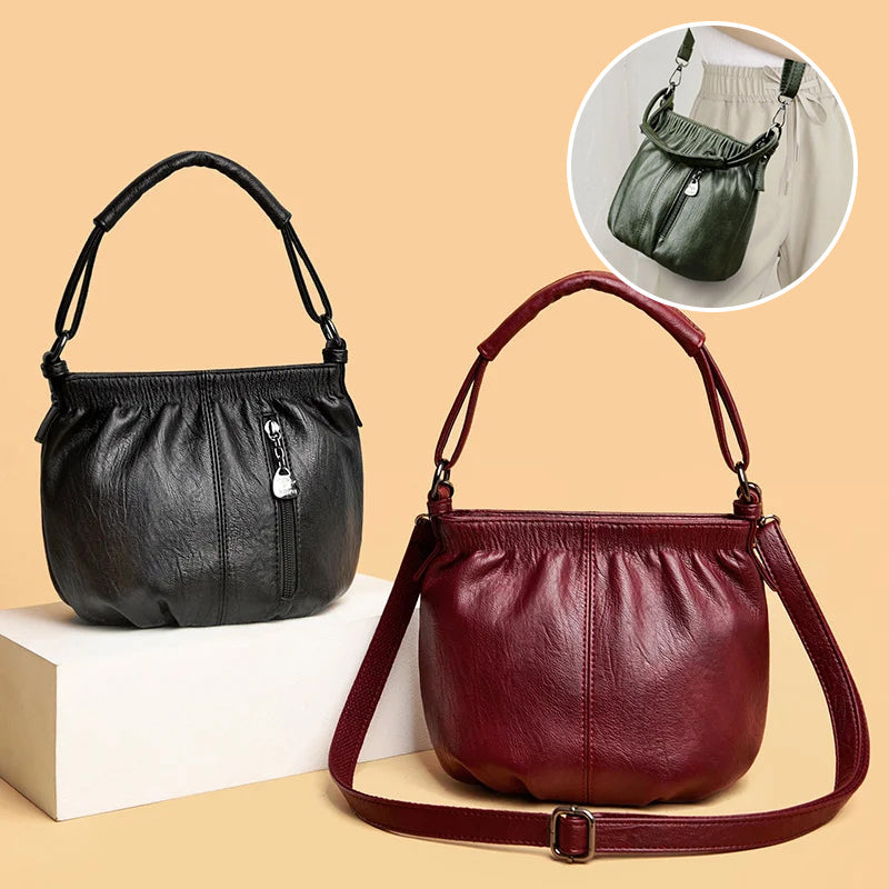 Schoudertas voor dames met retro textuur