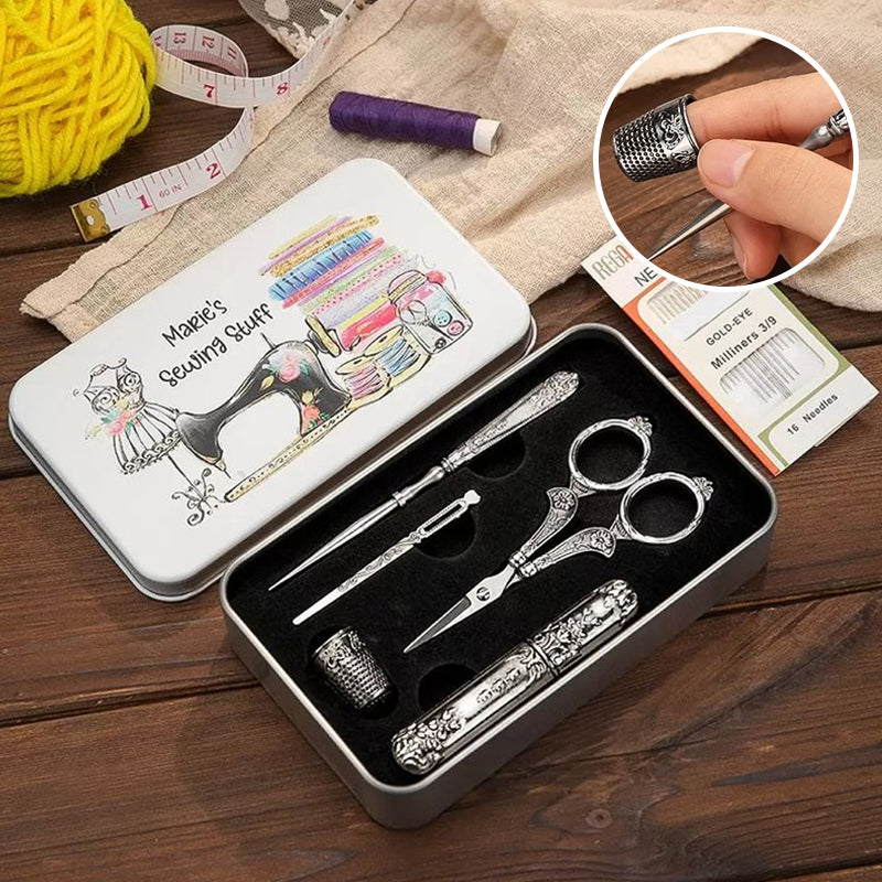 Europese antieke vintage naai dozen set