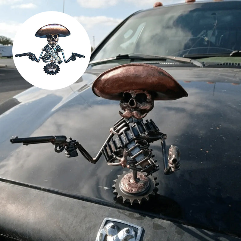 Cowboy Schedel Gunslinger Hood Ornament