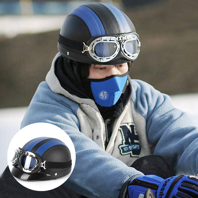 Motorfiets Harley PU-helm met bril
