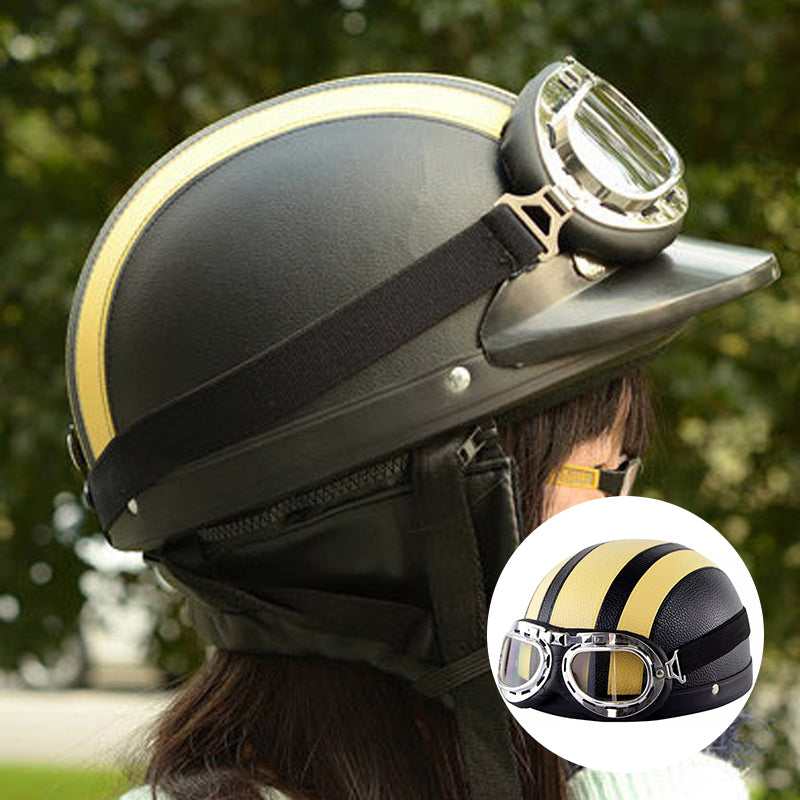 Motorfiets Harley PU-helm met bril