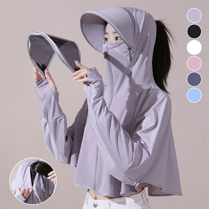 Ice silk windjack met uv-bescherming en capuchon