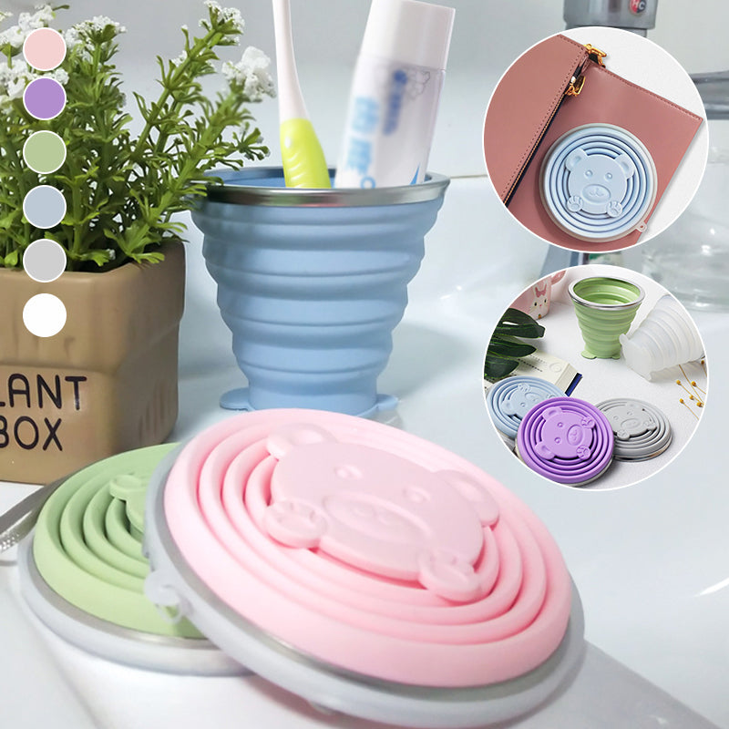 Draagbare siliconen beker voor op reis