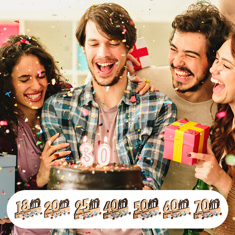 Verjaardagscadeau houten geldclip