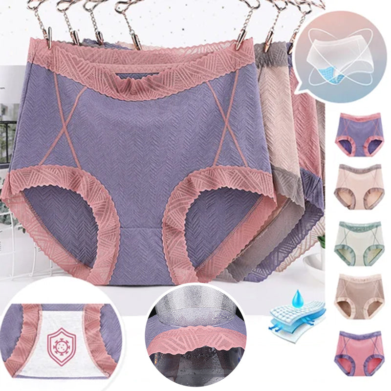 Antibacterieel kanten ondergoed met hoge taille