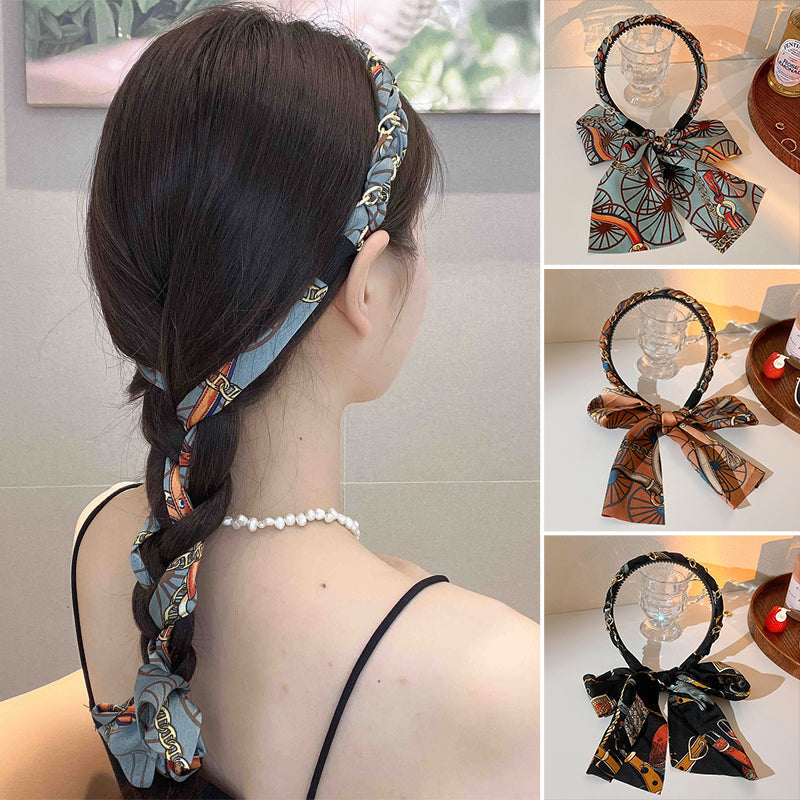 Retro hoofdband met lang lint