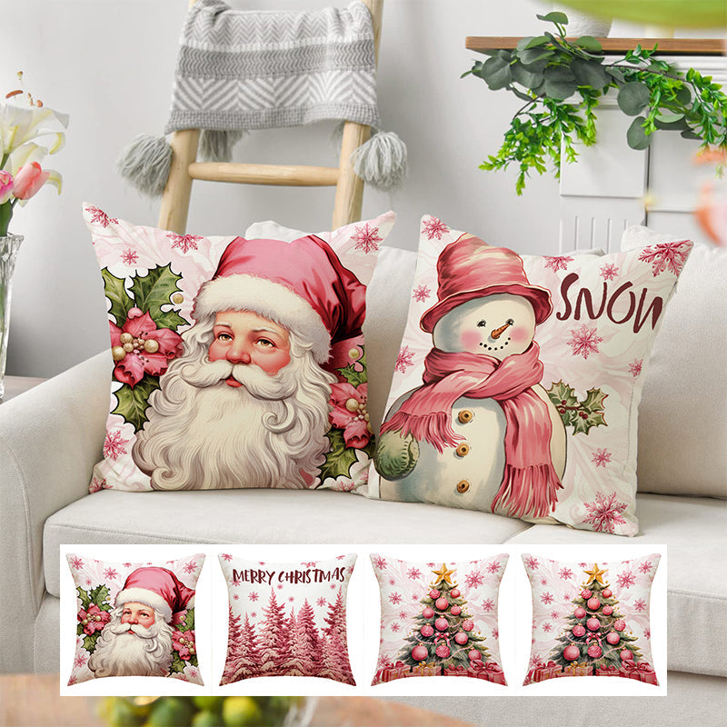 Roze kerstkussenslopen