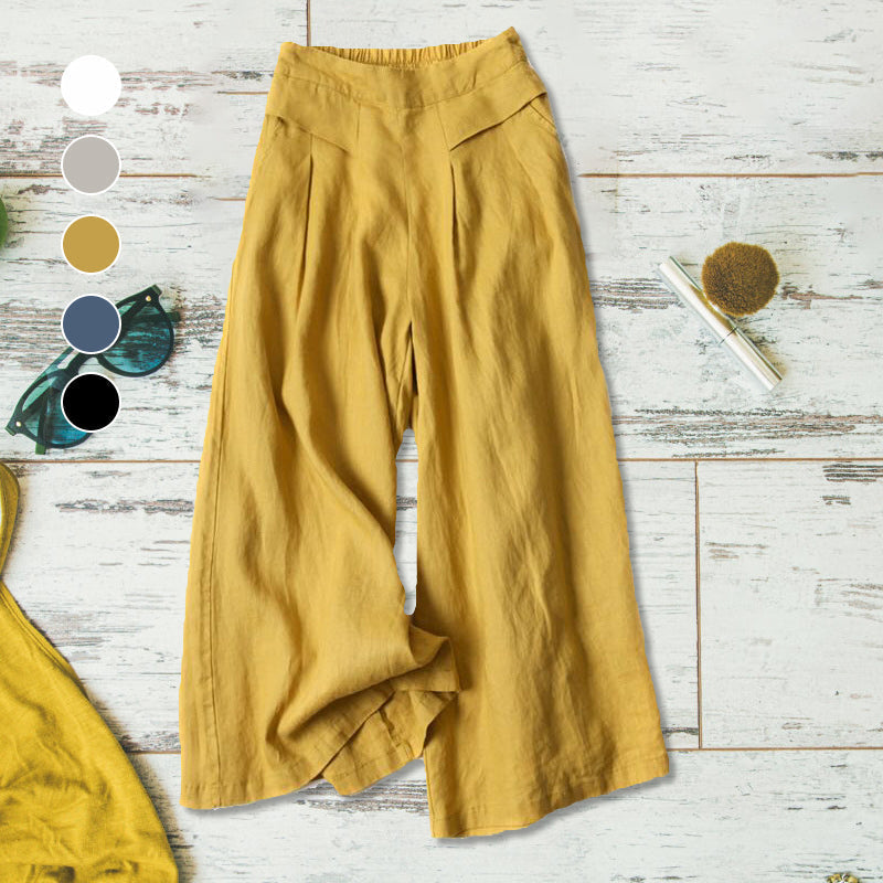 Dames casual losse katoenen linnen wijde pijpen