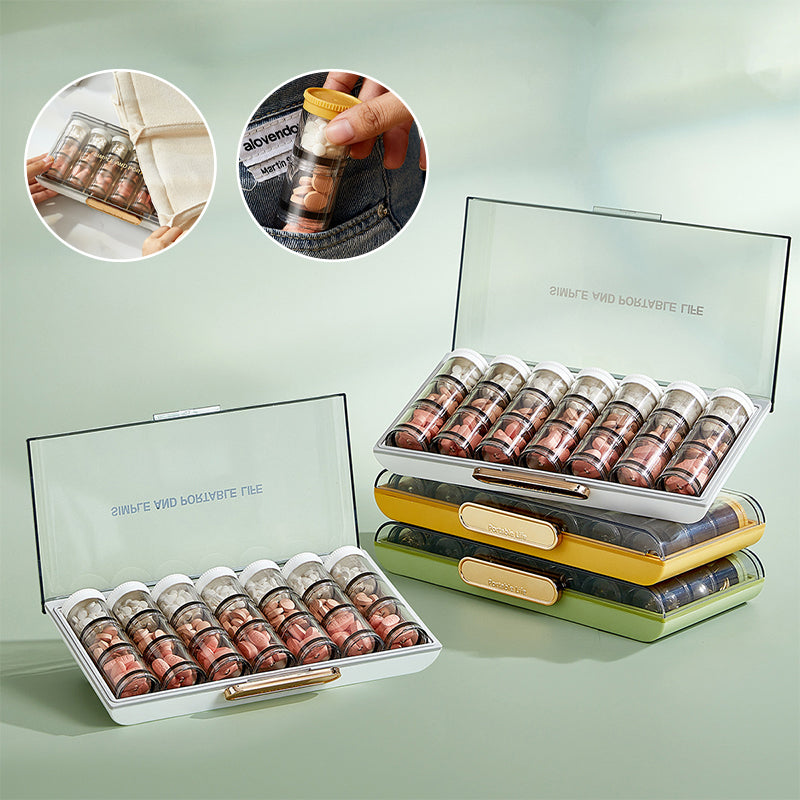 Draagbare wekelijkse pillendoos met hoge capaciteit