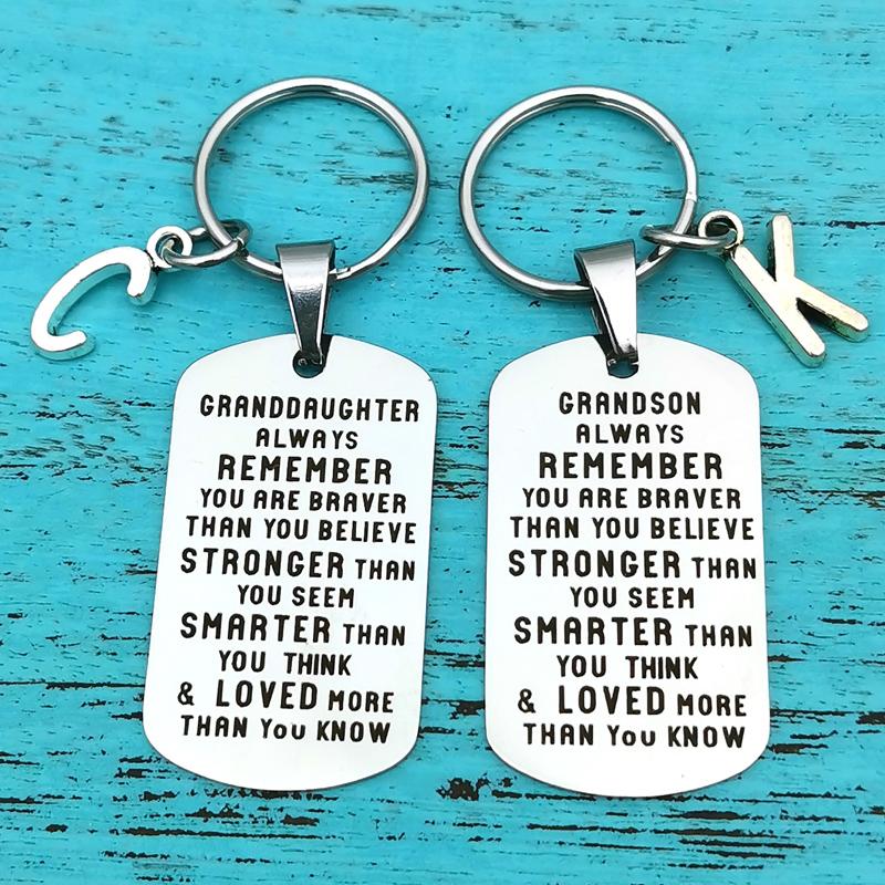 Aan mijn kleinzoon kleindochter zoon dochter  gespersonaliseerde geschenk sleutelhanger