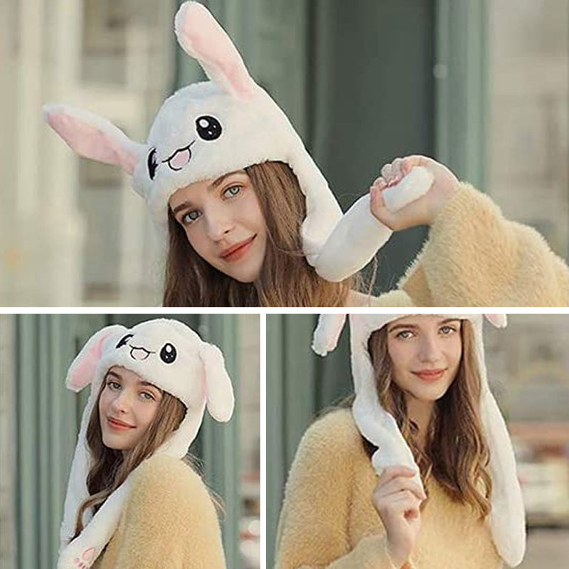 Schattige pluche oor springende konijnenhoed