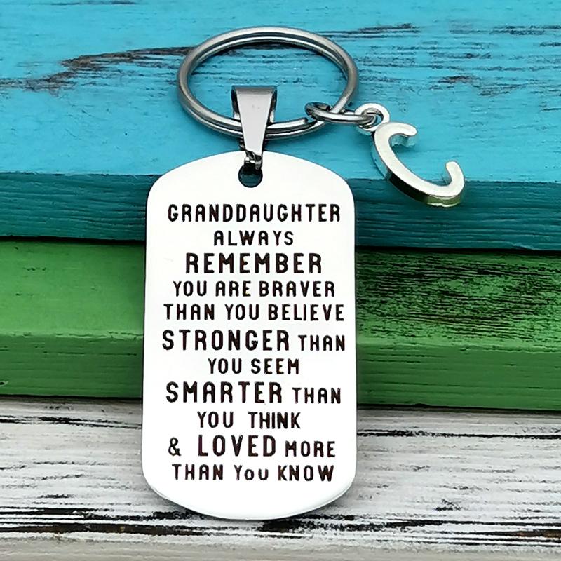 Aan mijn kleinzoon kleindochter zoon dochter  gespersonaliseerde geschenk sleutelhanger