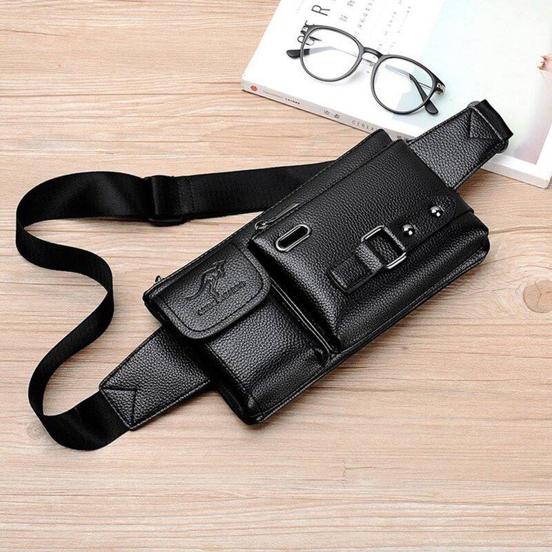 Schoudertas van echt leer voor heren