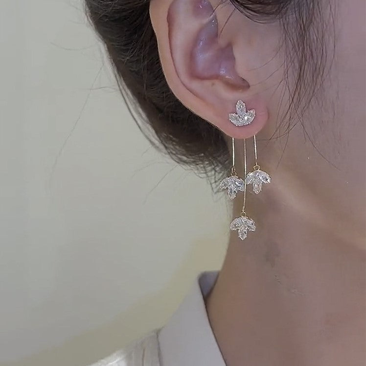 Kristallen esdoornblad oorbellen