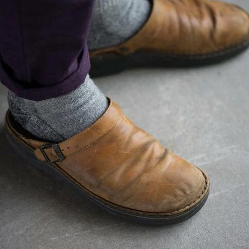 Premium zachte leren pantoffels