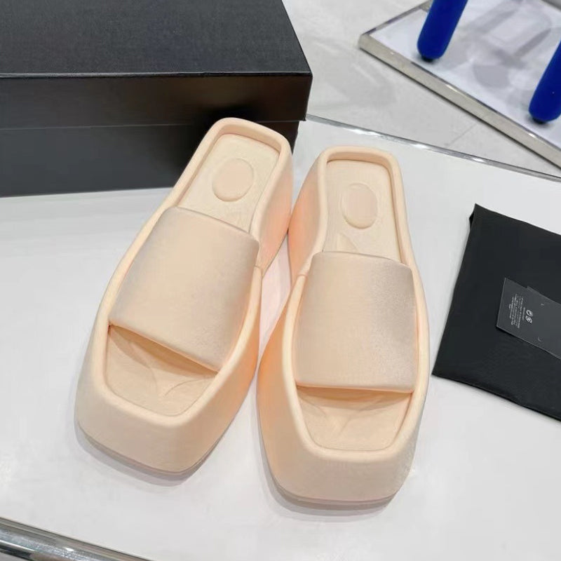 Luxe sandalen met vierkante neus