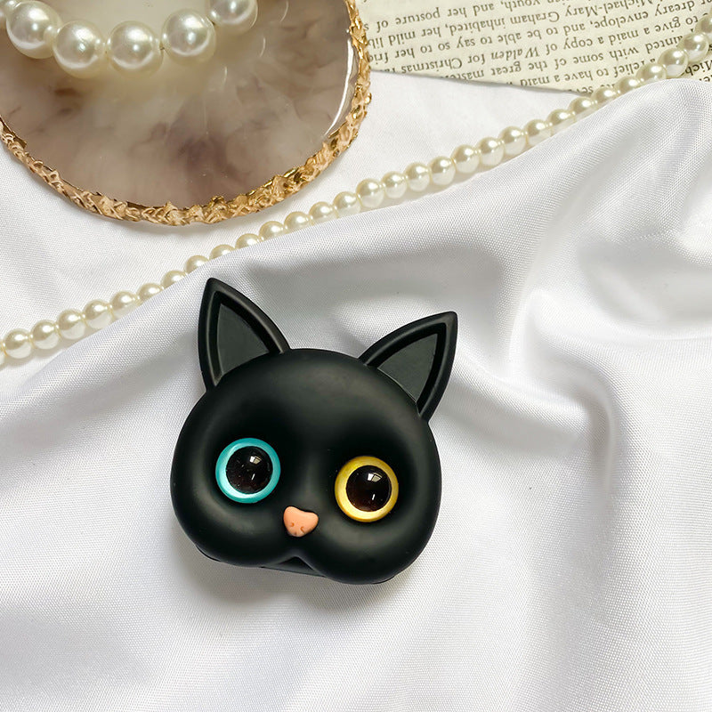 3D schattige kitten telefoonhouder met mini spiegel