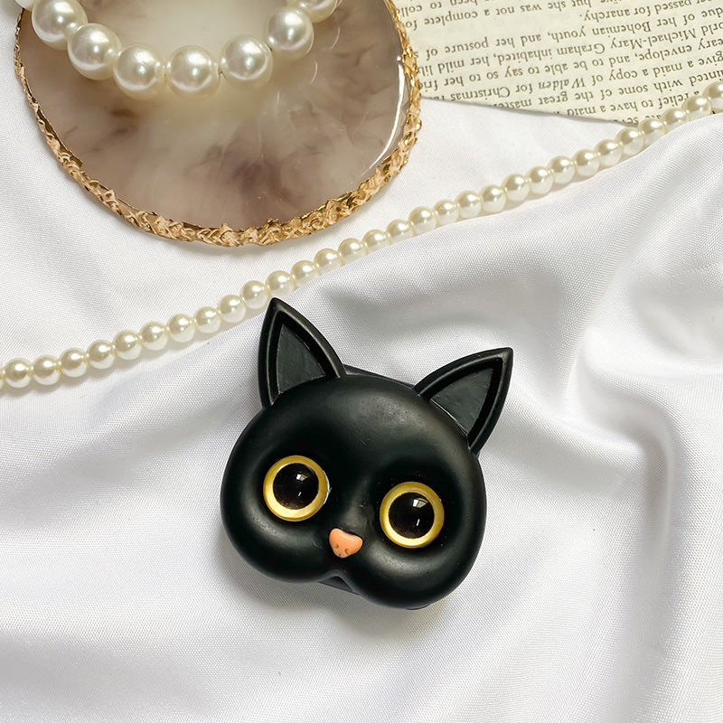 3D schattige kitten telefoonhouder met mini spiegel