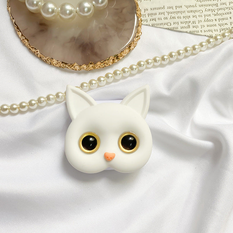 3D schattige kitten telefoonhouder met mini spiegel