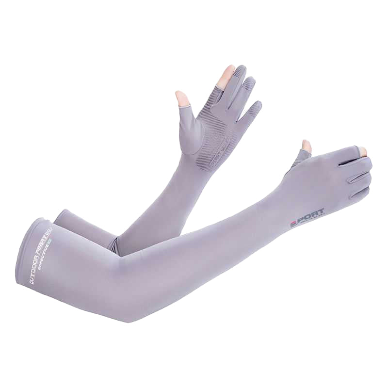 Non-slip blootgestelde twee-vinger zonnebrand crème mouw handschoenen