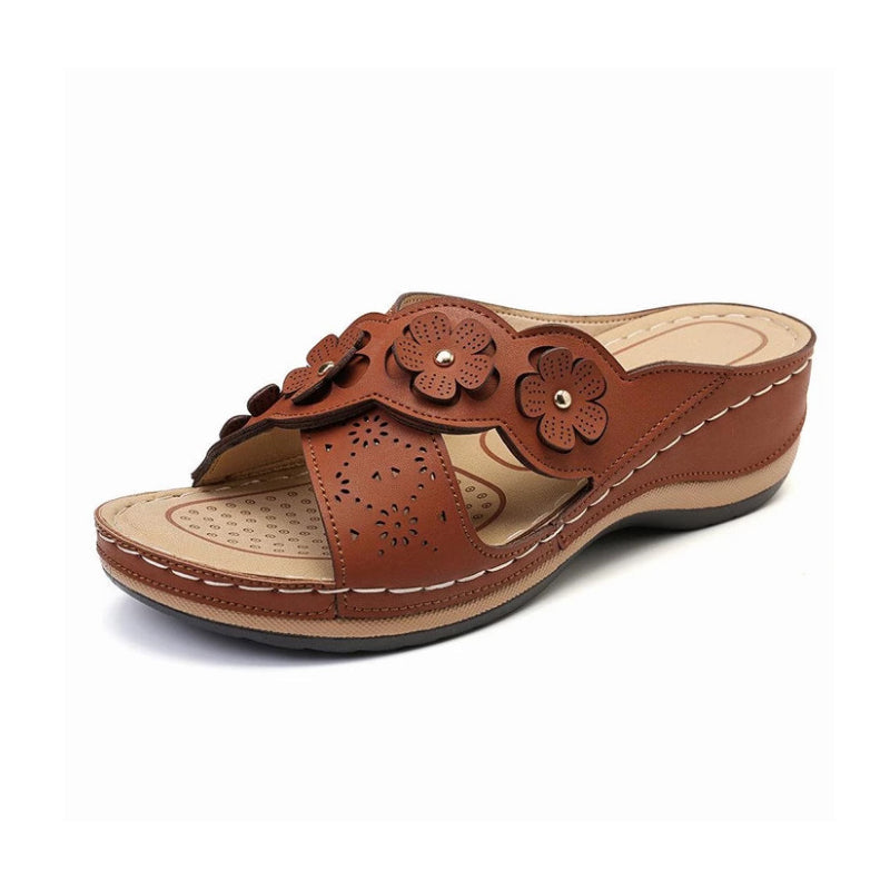 Sandalen met plateauzool in effen kleur