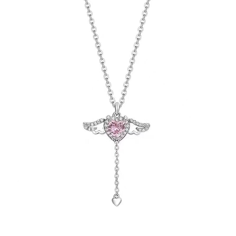 Roze engel vleugels ketting