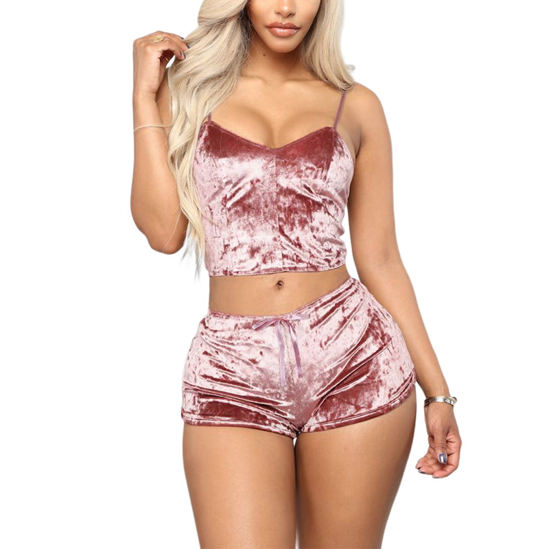 Sexy fluwelen v-hals lingerie