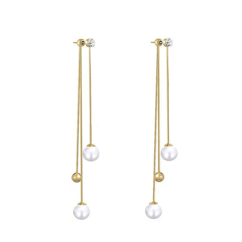 Zeemeer min kraal oorbellen met franjes