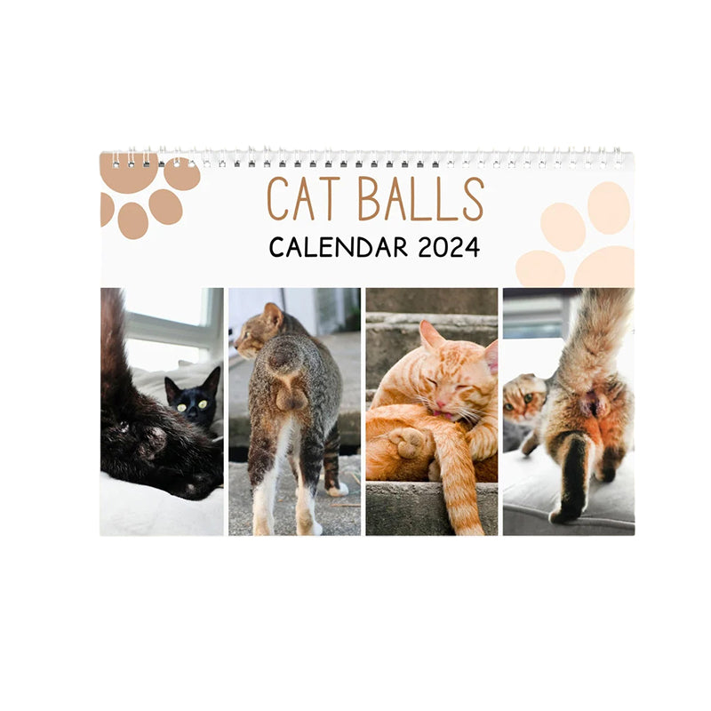 Grappige kattenballen kalender 2024