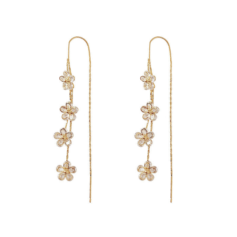 Oorbellen met zirkonia pruimenbloesem