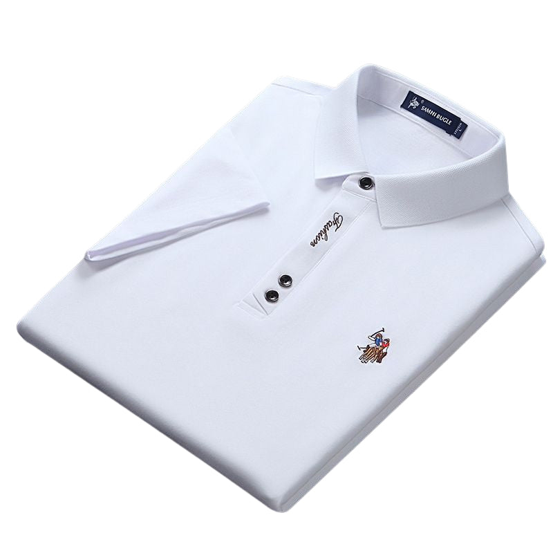Effen kleur heren poloshirt met zakelijke revers