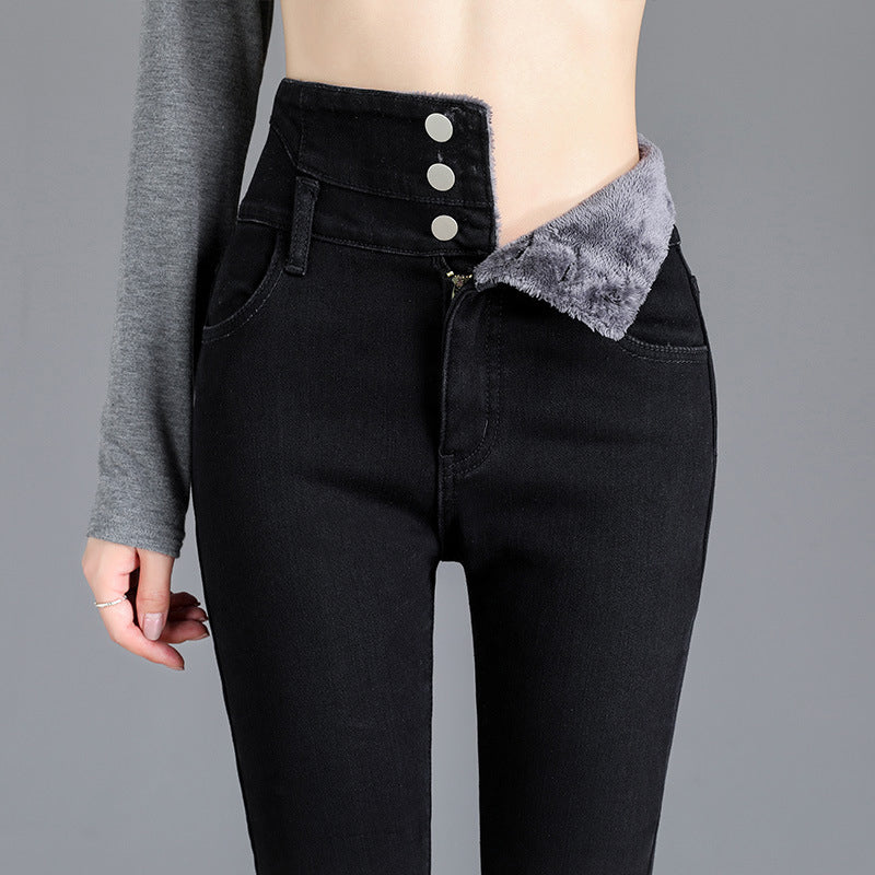 Fleece hoge stretch jeans