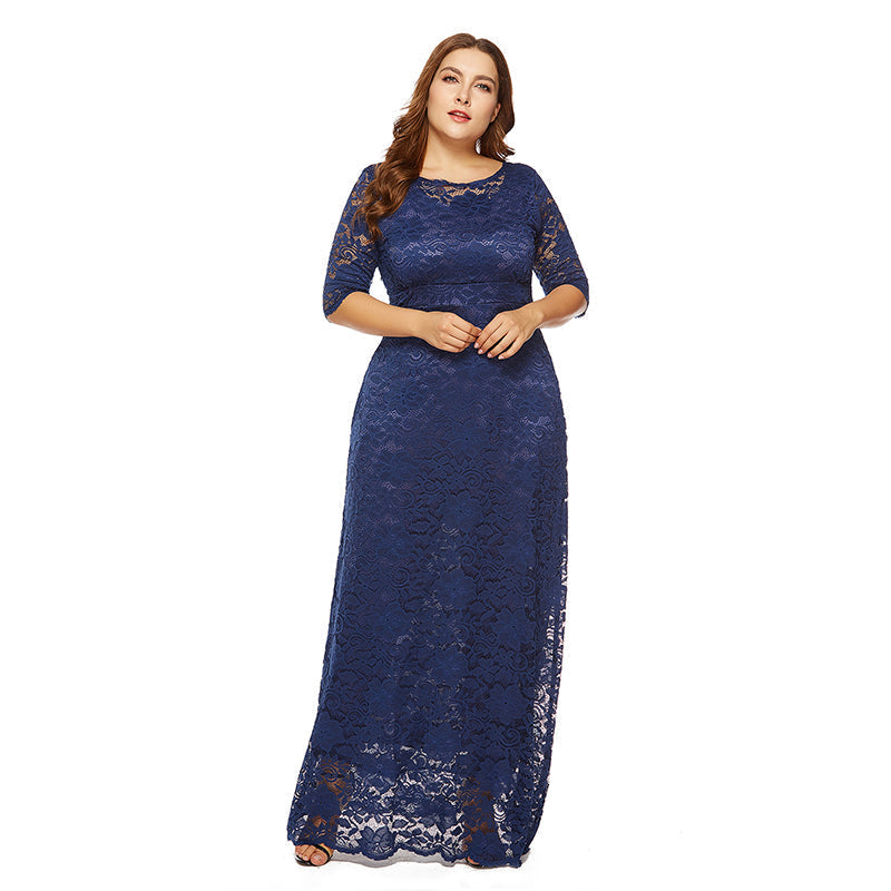 Plus maat kanten jurk voor dames