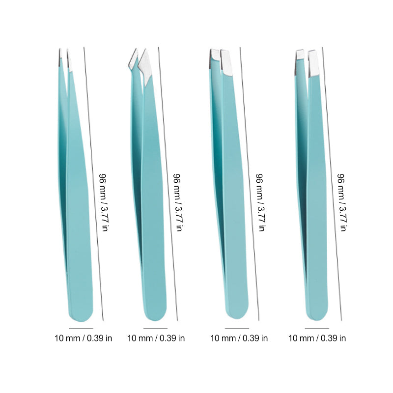 Multifunctionele roestvrijstalen wenkbrauwpincetset