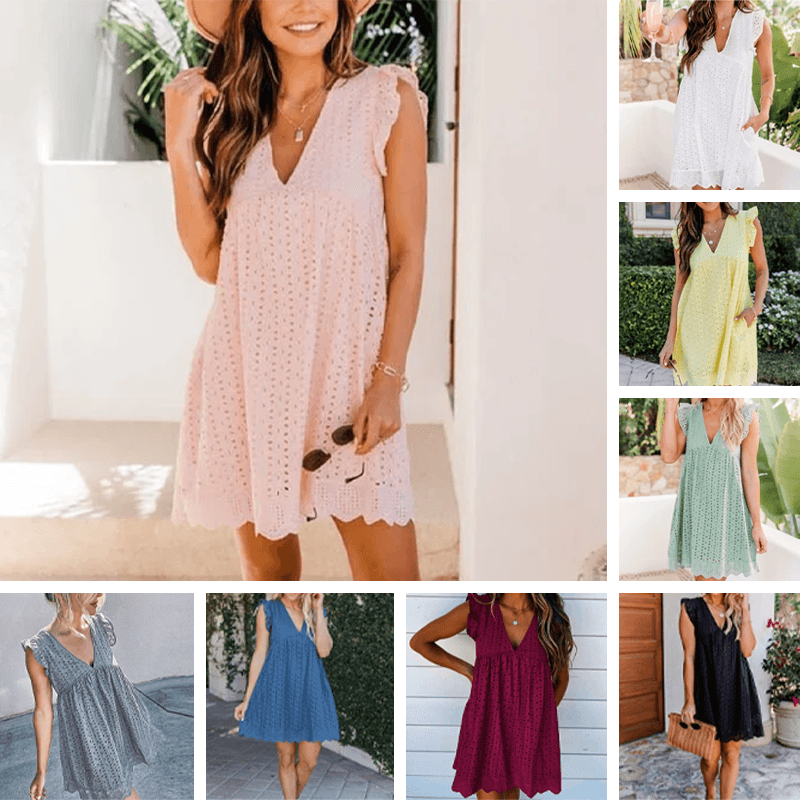 Holle jurk met V-hals voor dames