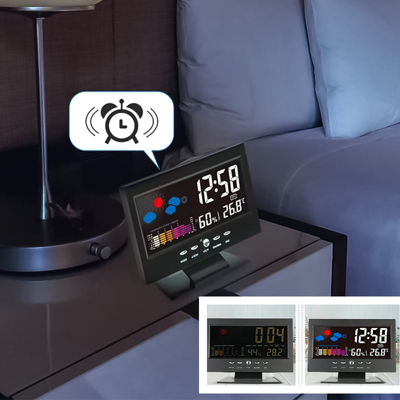 Digitale LED-temperatuur-vochtigheidsmonitor Wekker